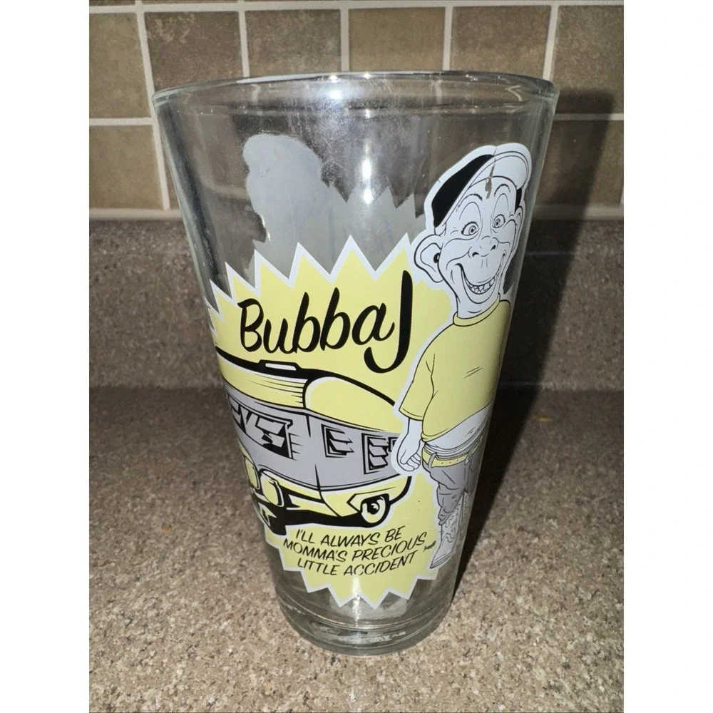 Jeff Dunham Peanut  Glass Tumblers 2011 Double Sided, Dat's Good Glass & Bubba J
